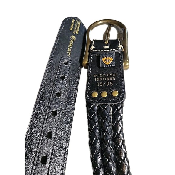 Ariat Belt men\'s  Size 38/95 Black Full Grain Leather Triple Braided 1512120313 main image 10